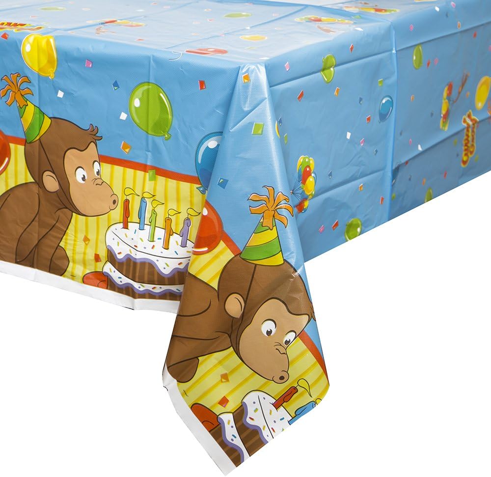 Curious George Plastic Tablecloth, 84" x 54"
