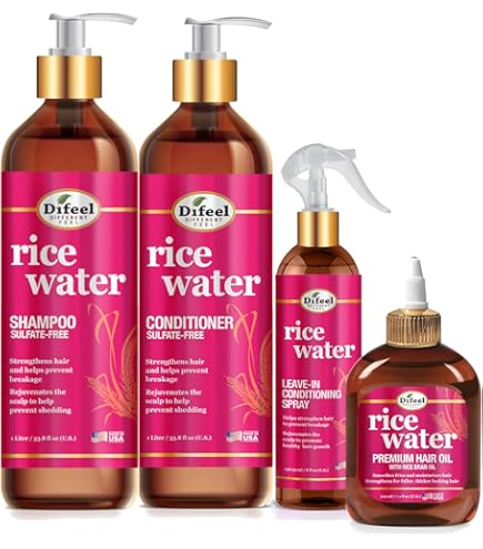 Amazon.com : Difeel Rice Water Hair Care 4PC Shampoo & Conditioner