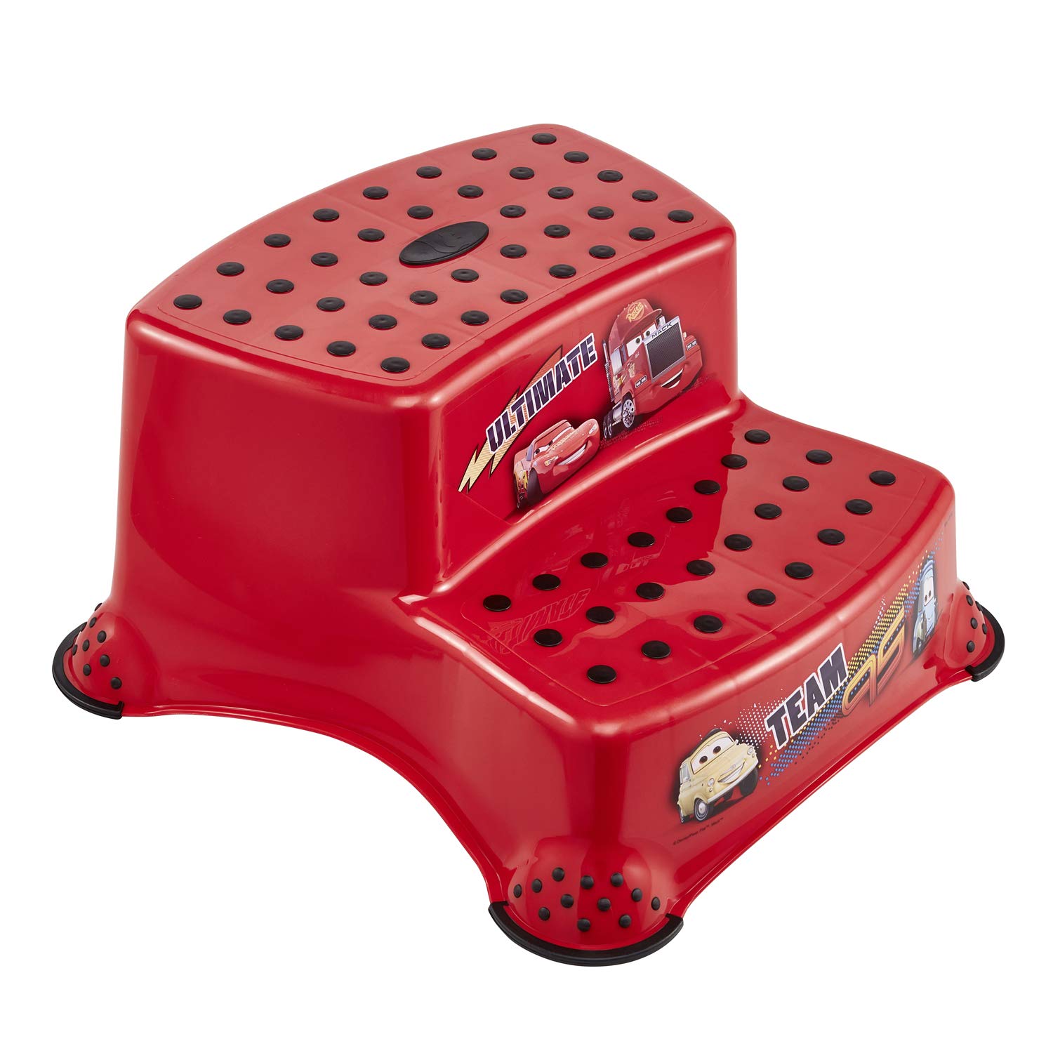 keeeper Cars Two-Tier Step Stool from Approx. 3 to 14 Years, Anti-Slip Rubber Feet, Igor, Cherry Red