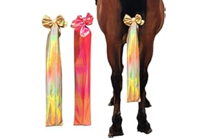 horzmetnex Vibrant Fabric Horse Tail Bag - Unique Design for Clean and Protected Horse Tail-Set of 2(Colorful Pink and Noble Yellow)