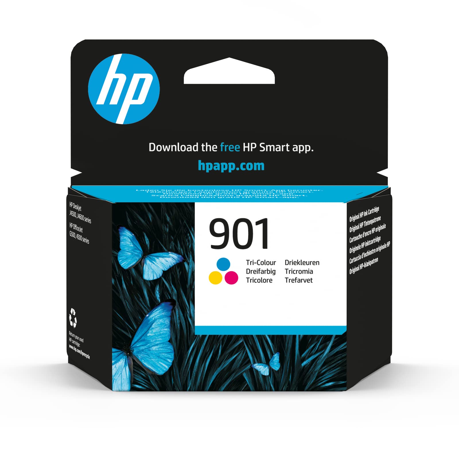 HP CC656AE 901 Original Ink Cartridge, Tri-Colour, Single Pack