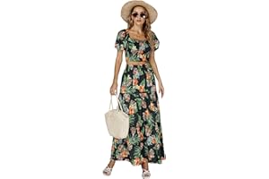 Women's 2 Piece Outfit Polka Shirred Dots Crop Top Beach Maxi Skirt Set