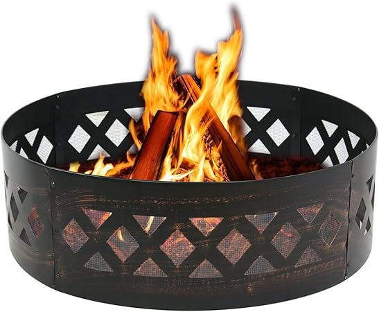 Amazon Com Gjh One Outdoor Fire Pit Diameter Steel Campfire Ring
