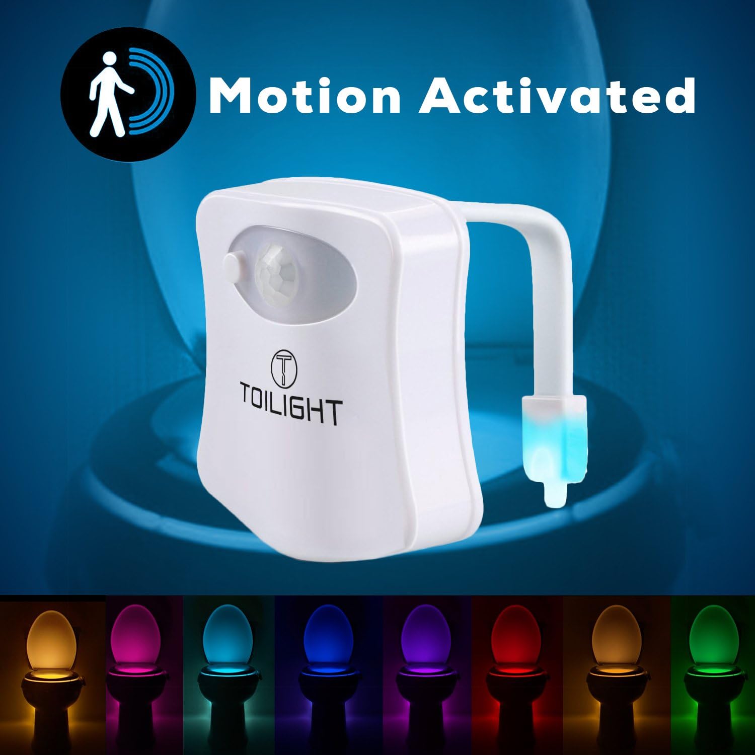 The Original Toilet Night Light Tech Gadget. Fun Bathroom Motion Sensor LED Lighting. Weird Novelty Funny Birthday Gag Stocking Stuffer Gifts Ideas for Him Her Guy Men Boy Toddler Mom Papa Brother: Home Improvement