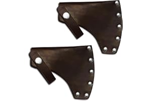 GENERIC Genuine Leather Axe Head Cover - Hatchet Sheath for Outdoor Camping Blade Protection - Portable Small Hatchets Sheath with Belt Loop Axe Protector, Brown -2 Piece