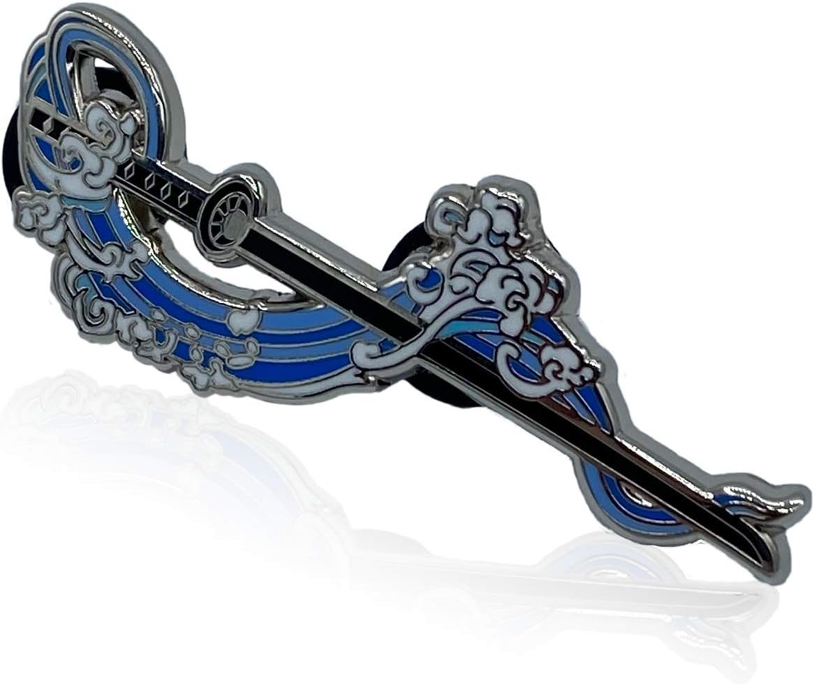 Sugoi Vibe Demon Slayer Kimetsu No Yaiba Lapel Pin Water Breathing Nichirin Blade Sword Hard Enamel Metal Tanjiro Kamado Giyuu Tomioka | Anime Lapel Pin