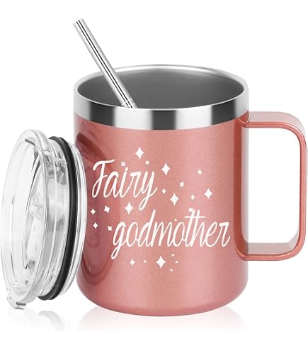 Fairy Godmother Mug Gift Set – Unique Handmade Ceramic With Gold Print, 14 Oz, Pink - View #9