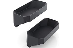 TWRAPS Behind Screen Storage Tray for Tesla Cybertruck - Hidden Dashboard Organizer Caddy with Premium Leather Inserts, Interior Accessories (Set of 2)