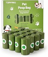 Topfree Poo Bags Dog Waste 18 Rolls 180 Bags Leak Proof Green
