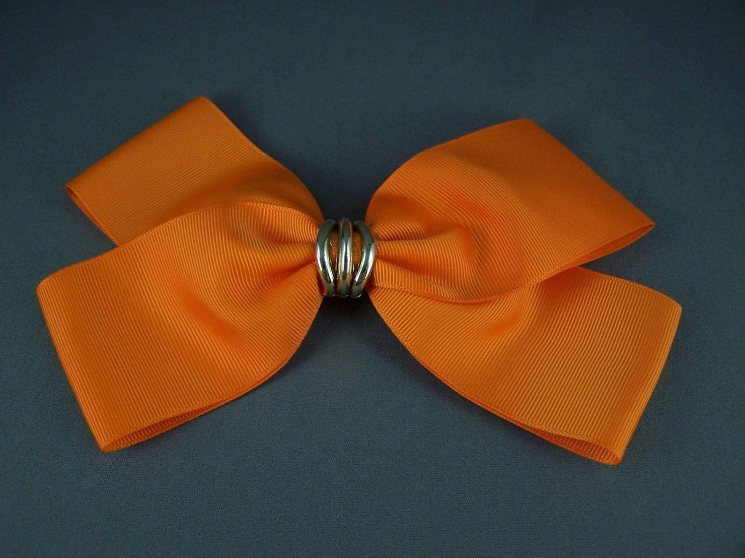Amazon Com Orange Ribbon Big Huge Bow 8 Wide Barrette Hair Clip