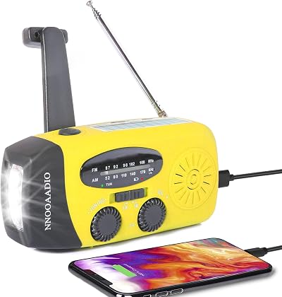 NNOOAADIO Wind Up Emergency Radio Solar Hand Crank AM FM Weather