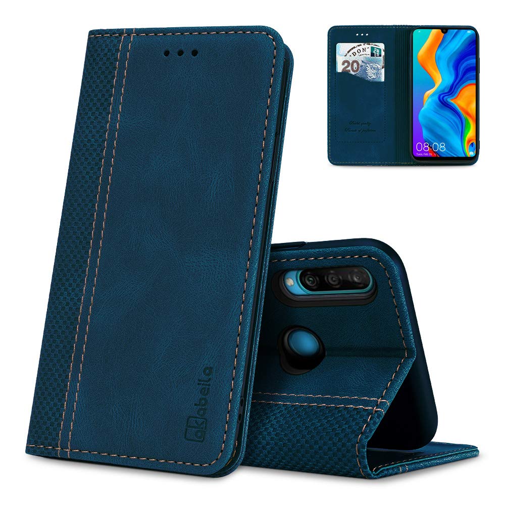 AKABEILA Case for Huawei P30 Lite Premium Leather Flip Wallet Case with Magnetic Closure Kickstand Card Slots Folio Phone Cover Protective Screen Protector Holster Shell Shockproof