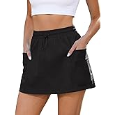luvamia Skorts for Woman High Waisted Pull On Elastic Waist Cargo Pockets Quick Dry Hiking Tennis Sports Skirt Shorts