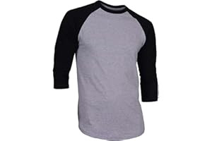 DREAM USA Men's Casual 3/4 Sleeve Baseball Tshirt Raglan Jersey Shirt