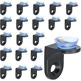 Alise 20 Pcs Glass Shelf Brackets Black,Shelf Support Peg Shelf Pins Holder | Brackets for Shelves Mounting Brace Pegs Fixing Supports with Suction Cup for Wine Reveal Ark Glass Cabinet Shelves