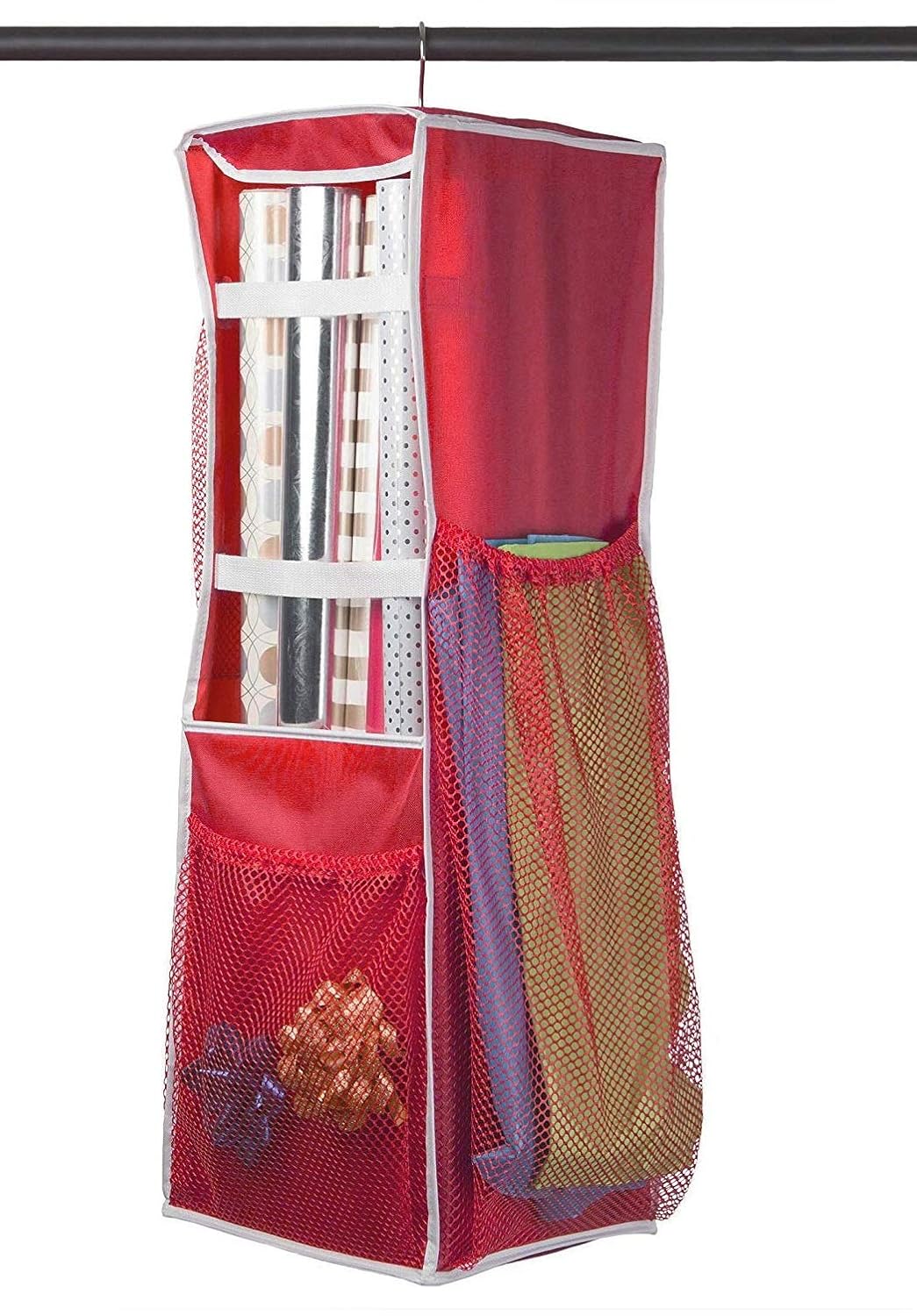 Hanging Wrapping Paper Storage Holds Up to 20 Rolls, 360 Swivel