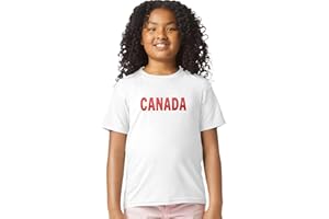 Youth Canada Shirt, Custom Handmade Kids Unisex T-Shirt for Canada Day (White, XL)