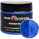 Eye Candy Pigments Premium Blue Mica Powder - Busan Blue (50gr) - for Epoxy, Resin, Soap, Paint, Woodworking, Acrylic Pouring, Bath Bombs, Fishing Lures - DIY Arts and Crafts Additive