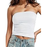 Xineicy Tube Tops for Women Y2k Tank Tops Strapless Bandeau Slim Fit Crop Tops Going Out Cami Shirts Summer