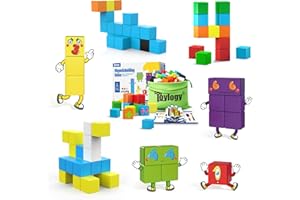 TOYLOGY Magnetic Blocks Magworld Building Blocks Edition, STEM Educational Montessori Sensory Learning Toddlers Toys for 3 4 5 Year Old Boys Girls, Number Games 1-10, Birthday Gifts for 3-5 4-8 Year Old Kids