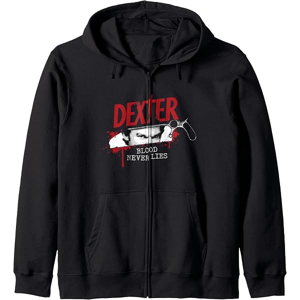Maglietta Unisex Dexter 'Blood Never Lies' – Colore Nero, Taglia L, Cotone Ringspun, Licenza Ufficiale