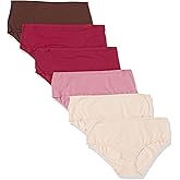 Amazon Essentials Women's Cotton Midi Brief Underwear, Pack of 6