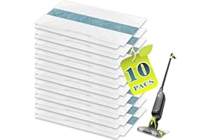 KVLZ Disposable Hard Floor Pad Refills, Compatible with Shark VACMOP Pro VM252 VM251 VM250 VM200 VC205 QM250 VM190 VM200P12 VMP30 for use on All Sealed Floors (10 Pack)