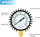 ERGAOBOY 0-11 Bar 160 Psi Water Pressure Gauge 2" Dial Stainless Steel Hose Tap view 4