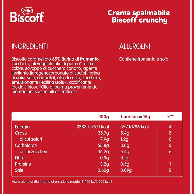 Lotus Biscoff Crema Spalmabile Dolce | Croccante | Vasetto in PET | 380g