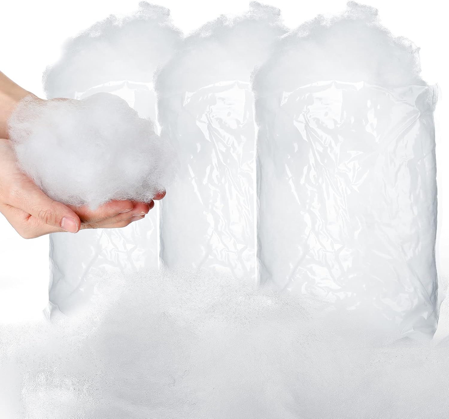 Artificial Snow - Tatuo Christmas Fake Snow Decoration Artificial Snow Fiber Fluffy Snow Indoor Snow for Christmas Tree Winter Mantle Village Nativity Christmas Display Decoration, 7 oz per Bag (3 Pieces)