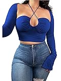 KERPELLY Women's Sexy Halter Criss Cross Tie Up