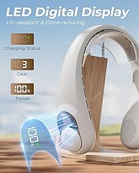 Neck Fan, Personal Fan with LED Display, USB-C