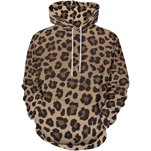 Amazon.com: TecEr Leopard-skin-pattern Men's Hoodie Print Pullover
