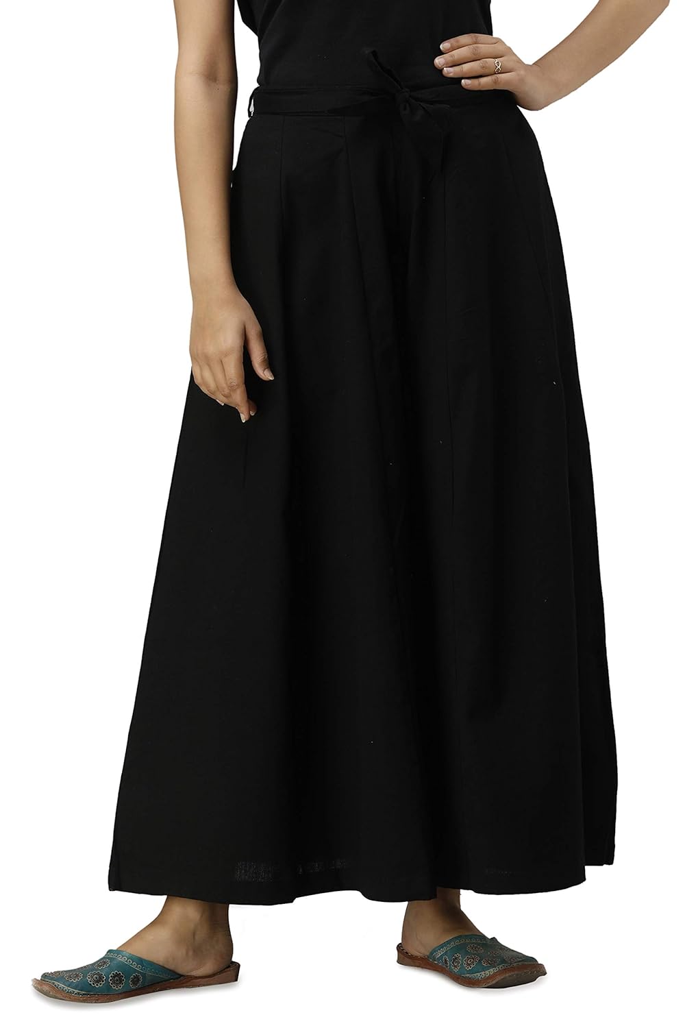 solid flared palazzo