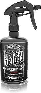 Dr. Killigan’s Six Feet Under Non Toxic Insect Killer Spray | Indoor Natural Pest Control & Safe Insecticide | Flea, Tick, Pantry & Clothing Moths, Ant, & Cockroach | Family Friendly, Pet Safe (24 oz)