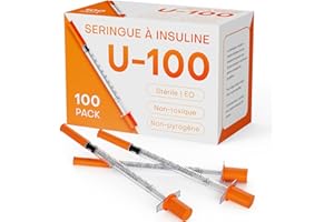 0.5ml/cc Insulin syringes 31G 5/16 inch (8mm) with needle, Individually Wrapped, Pack of 100