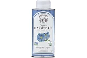 La Tourangelle, Organic Flaxseed Oil, Essential Omega-3 to Improve Heart Health, Vegan, Non-GMO, Gluten-Free, Kosher, Cast Iron Seasoning, 8.45 Fl Oz