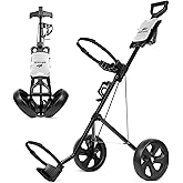 WAYTULES 2-Wheel Golf Pull Cart – Lightweight Foldable Golf Push Cart with Durable Steel Frame, Adjustable Web Straps, Compact Design for Walking Golfers