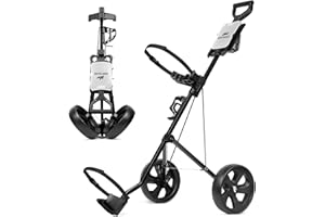 WAYTULES 2-Wheel Golf Pull Cart – Lightweight Foldable Golf Push Cart with Durable Steel Frame, Adjustable Web Straps, Compact Design for Walking Golfers