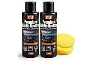 NIUB Black Plastic Restorer, Premium Plastic Restorer for Black Plastic Trim, Restore Faded Black Plastic Trim, Bumpers & Rubber, Waterproof, UV Protection, Long-Lasting Plastic Repair for Trim -240ml