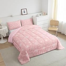 Erosebridal Pink Christmas Comforter Set Full Size