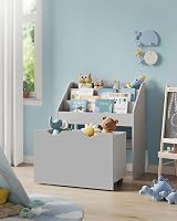 SONGMICS Kids Bookshelf and Toy Organiser Dove Grey GKR041G10 view 2