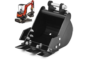 VORGENS 300mm/12'' Mini Excavator Bucket, Excavator Trench Buckets Fit for 1.8 Tons Mini Excavator w/Pins*2 - Replace Small Digger Trenching Buckets Excavator Backhoe Attachments