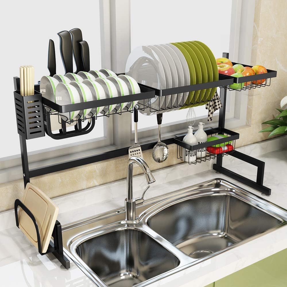 Best Drainer Rack For Dish Sponge, Soap Behind Kitchen Sink