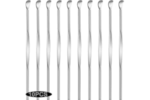 SHISHUYU 10pcs Sliver Metal Ear Cleaner Ear Pick Ear Spoon Earwax Curette Remover Earpick Tool Hanging Clean Tool for Ear Key Hanging Key Pendant