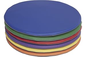 ECR4Kids SoftZone Colorful Floor Pads, Round, Flexible Seating, Assorted, 6-Piece