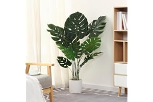 FLOWORLD Artificial Monstera Plant 4FT Tall Fake Swiss Cheese Potted Faux Tropical Floor Plants Indoor Decorative House Palm Trees for Home Office Living Room Decor
