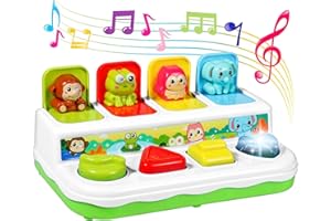BACCOW Light Musical Baby Toddler Toys 6 to 18 Months, Preschool Early Development Cause and Effect Pop Up Toys for 1 Year Olds, Kids Interactive Learning Toys for 1-3 Years Old Boys Girls Gifts
