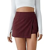 COCCKO Fall Skirts for Women 2025 Trendy Casual High Waisted Corduroy Mini Skirt with Shorts Underneath S-2XL