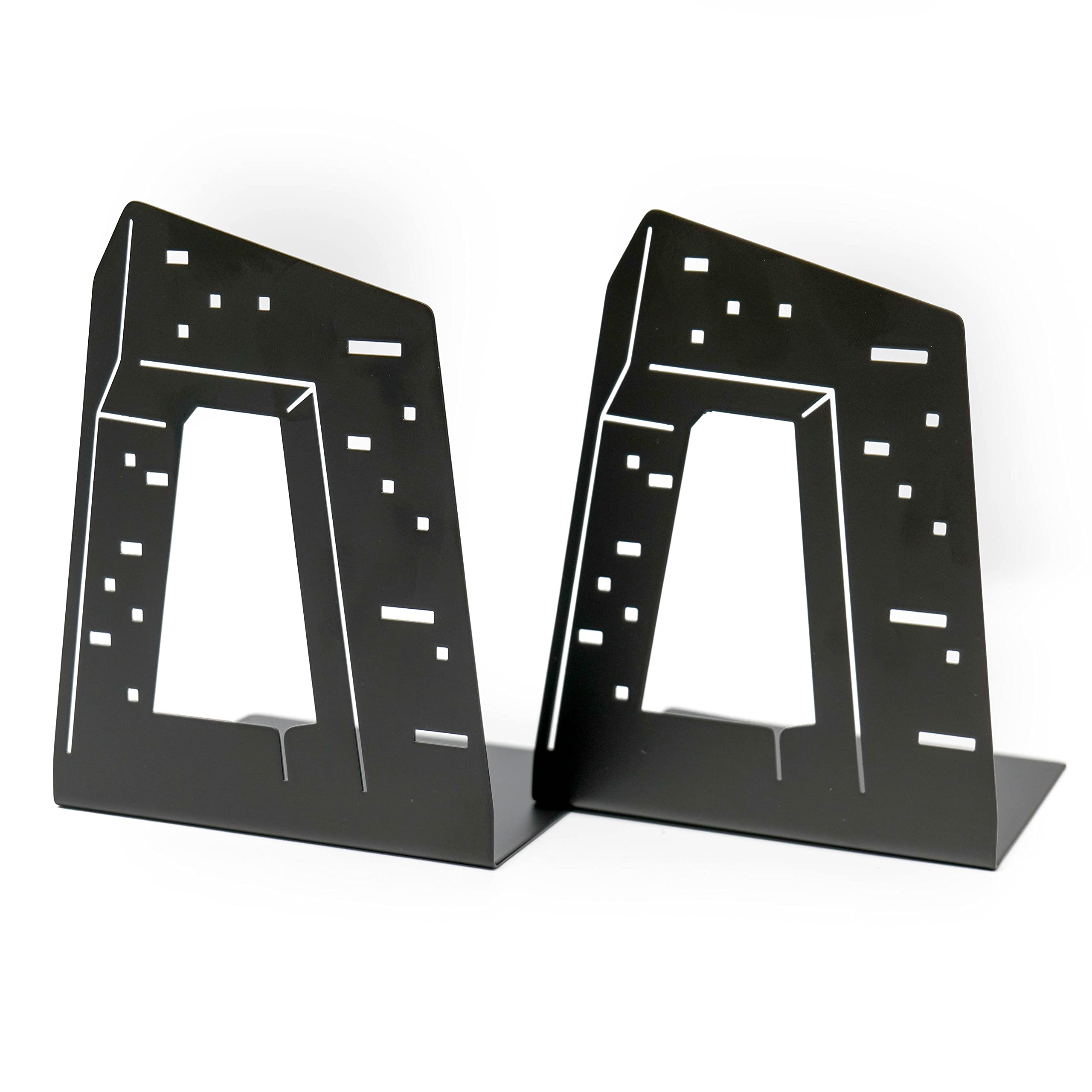 JJA Bookends 1 Pair, Book Organizer Holder Binder Dividers, Metal Bookends For Home & Kitchen Stationary & Office Supplies Home Decorative Office Home School Library (Design 2)